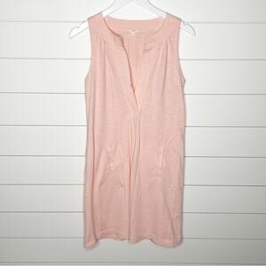J.Crew V-Neck Sleeveless Cotton Dress Peachy Pink Size Small